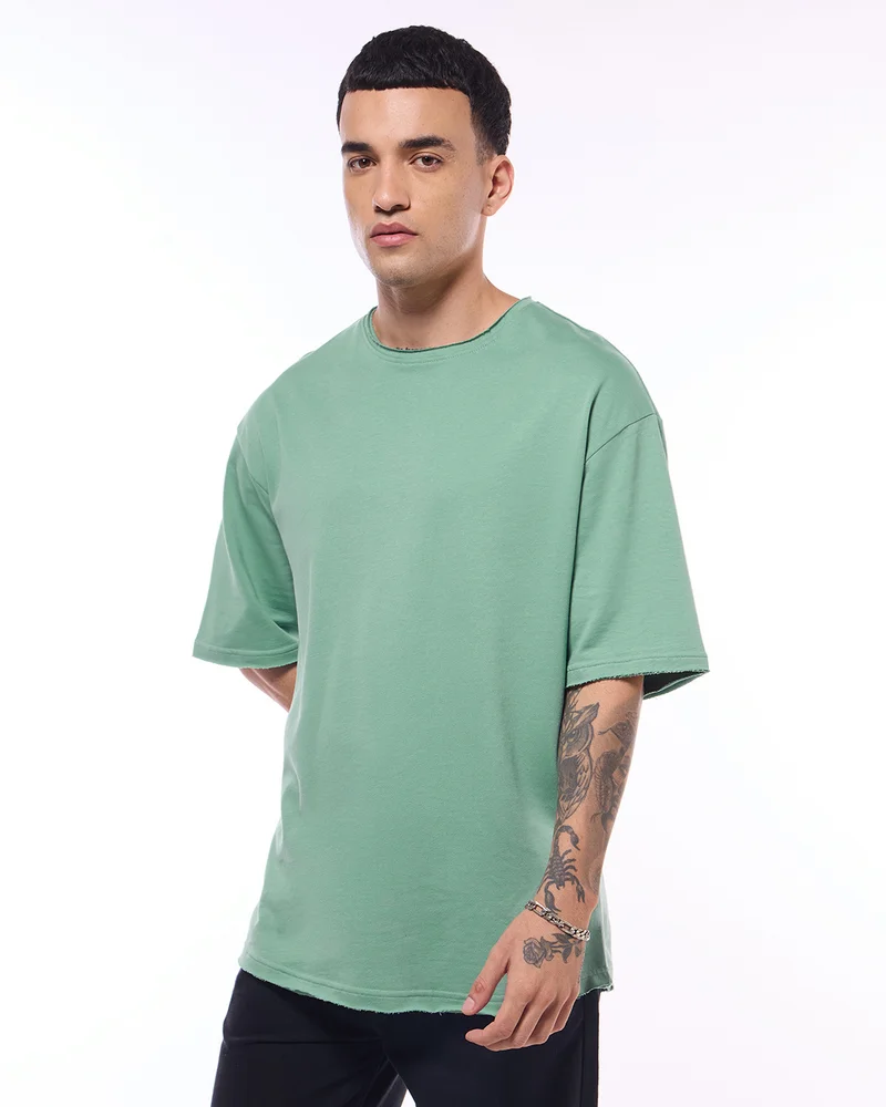 بيواكوف Men's Granite Green Oversized T-shirt